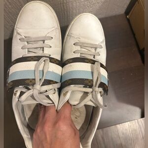 Louis Vuitton White and Blue Sneakers